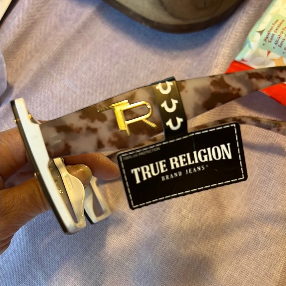 True Religion Black and Gold Square Sunglasses
